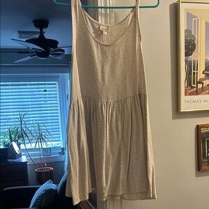 Urban Renewal Beige & White Gingham Mini Dress